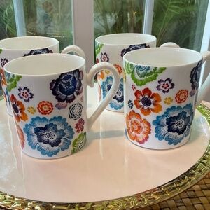 Villeroy and Boch Anmut Bloom Rare Discontinued Espresso Cups 4 Total